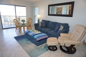 TV, DVD player, stereo