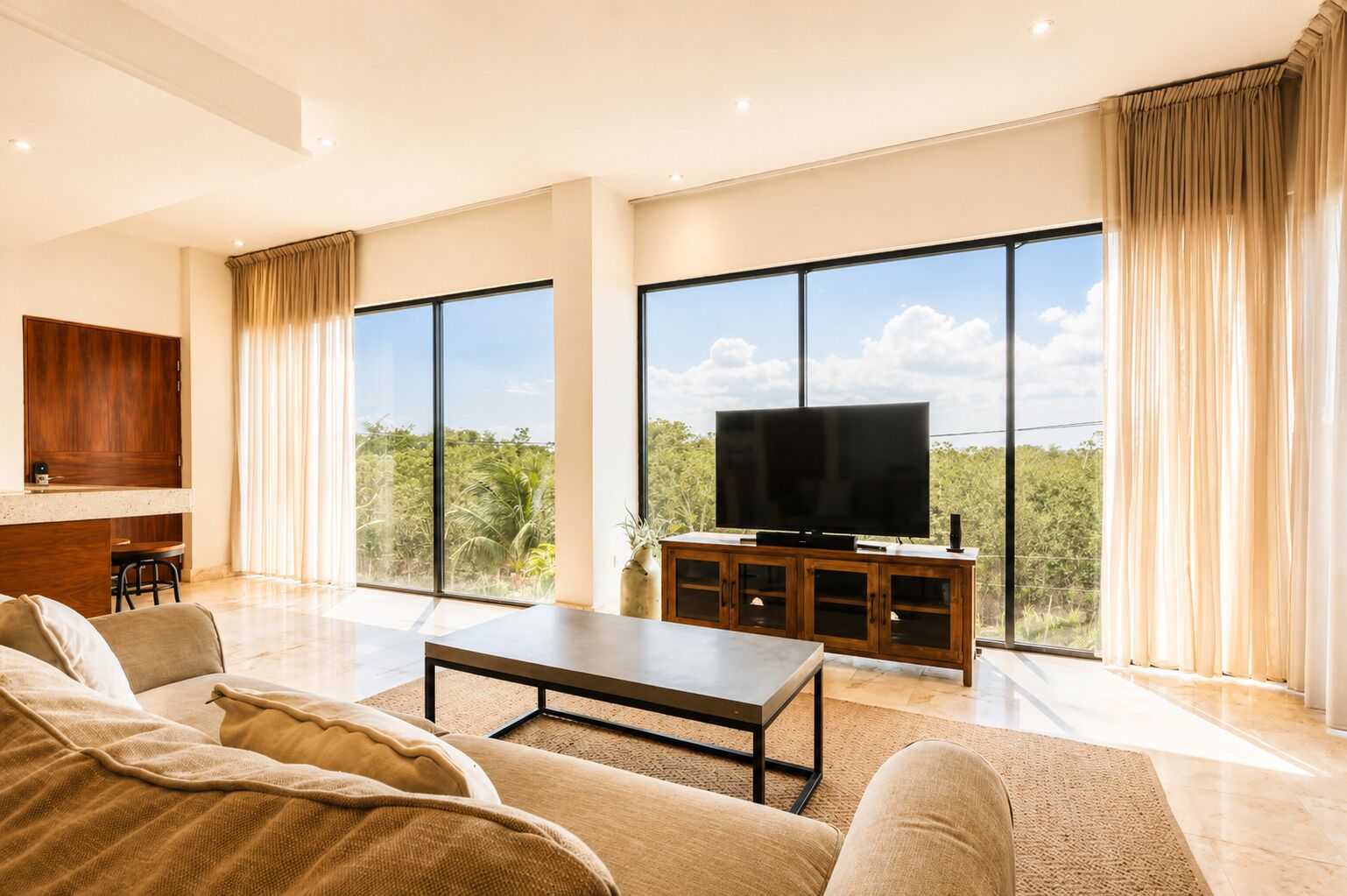 Two Bedroom Suite | Living area | 55-inch Smart TV with digital channels, TV