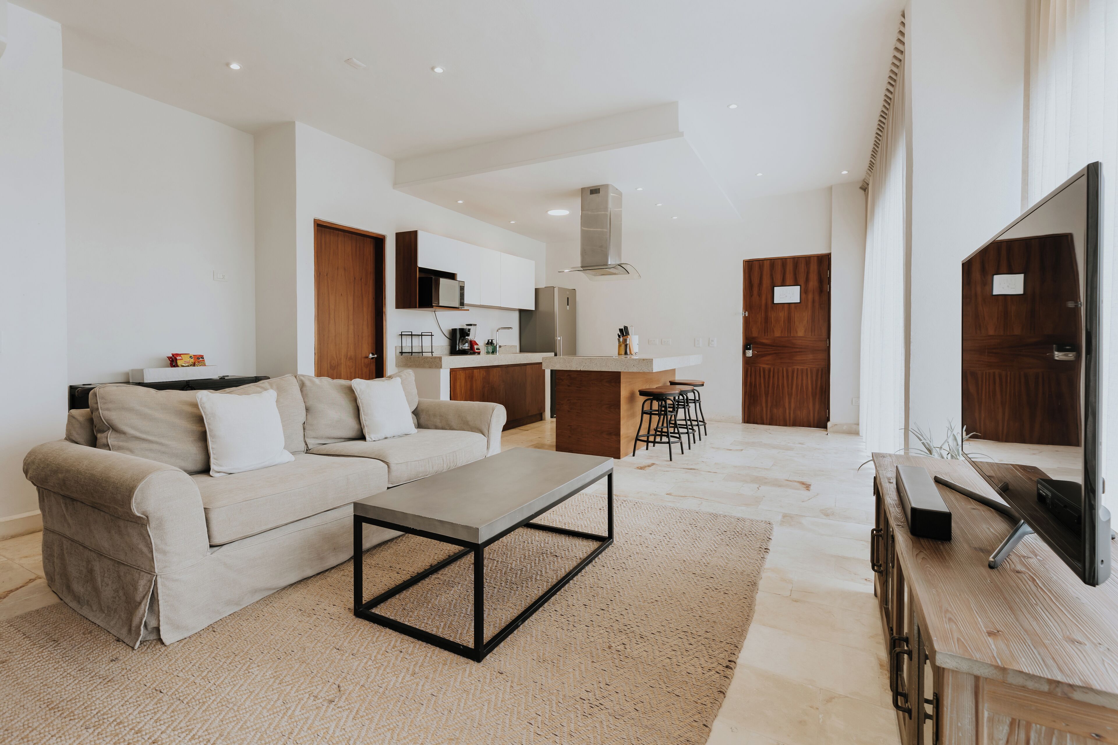 two bedroom suite | living area | 55-inch smart tv with satellite channels, tv, netflix