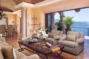 Flat-screen TV, fireplace, Netflix, DVD player - Spacious Open-Air Villa w/Unequaled Luxury/Views, 5 Mins to Town, Chef & Staff (Puerto Vallarta)