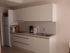 Kühlschrank, Mikrowelle, Herdplatte, Geschirrspüler