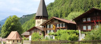 House in the middle of the Swiss Alps