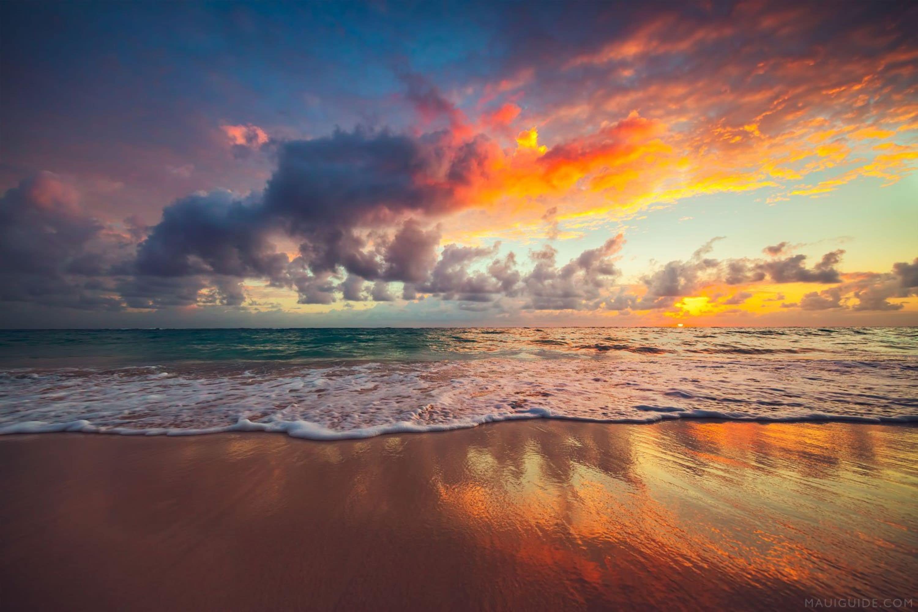 On the beach, sun loungers, beach towels