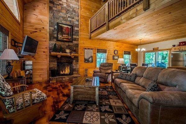 TV, fireplace, DVD player