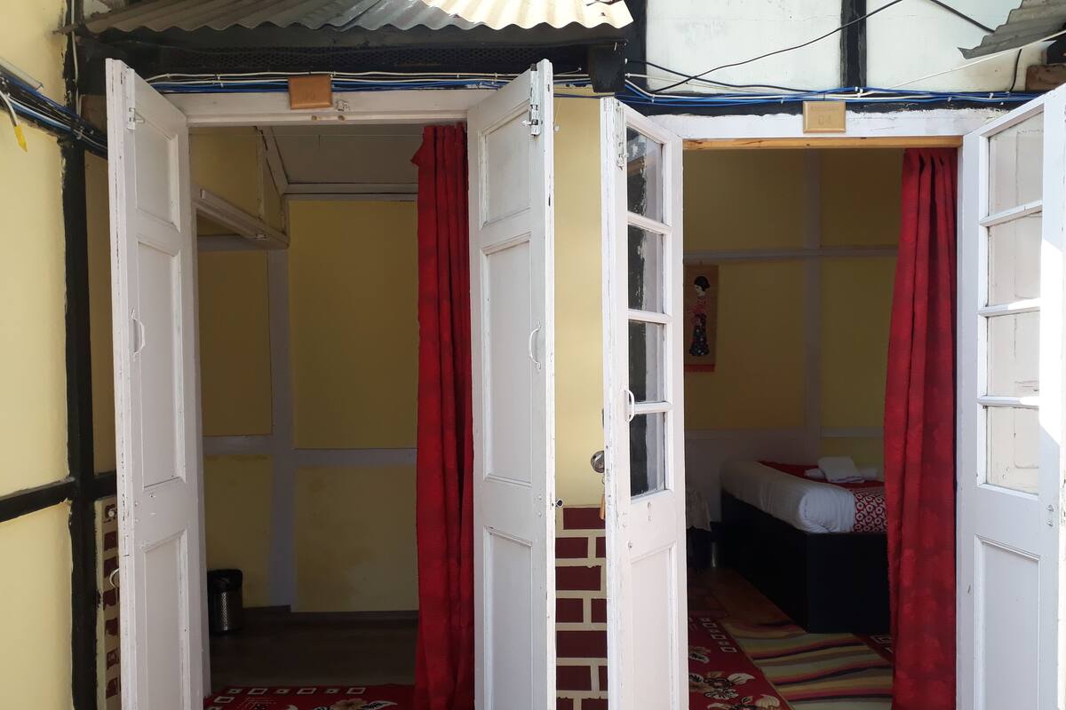 Blackout curtains, iron/ironing board, bed sheets