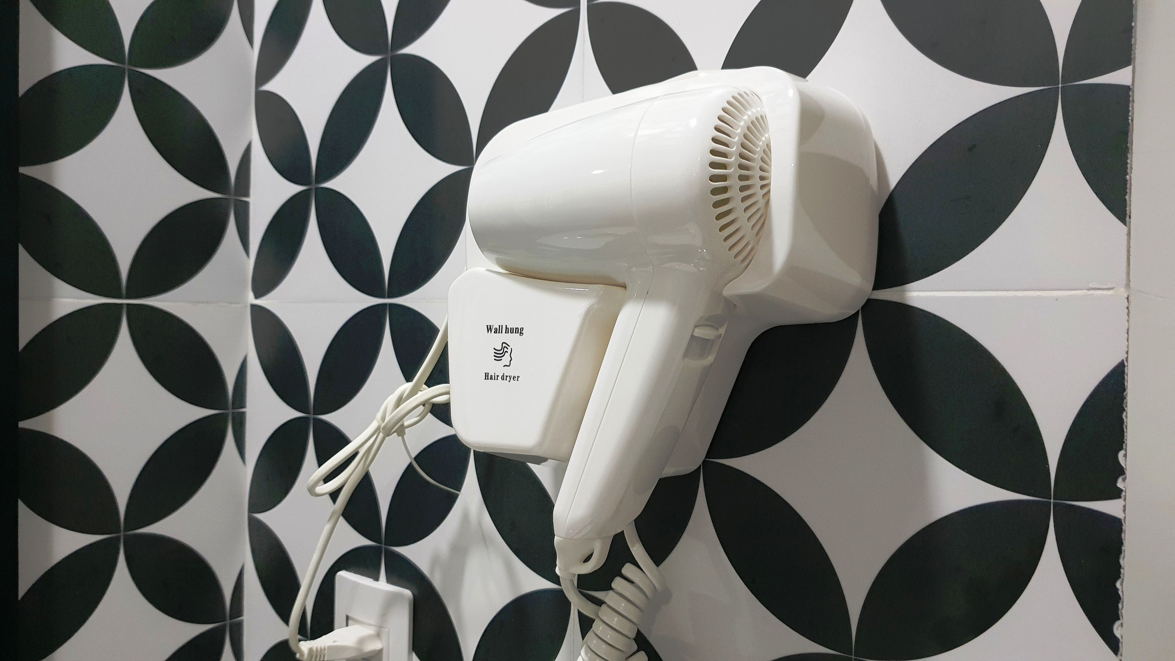 free toiletries, hair dryer, slippers, towels