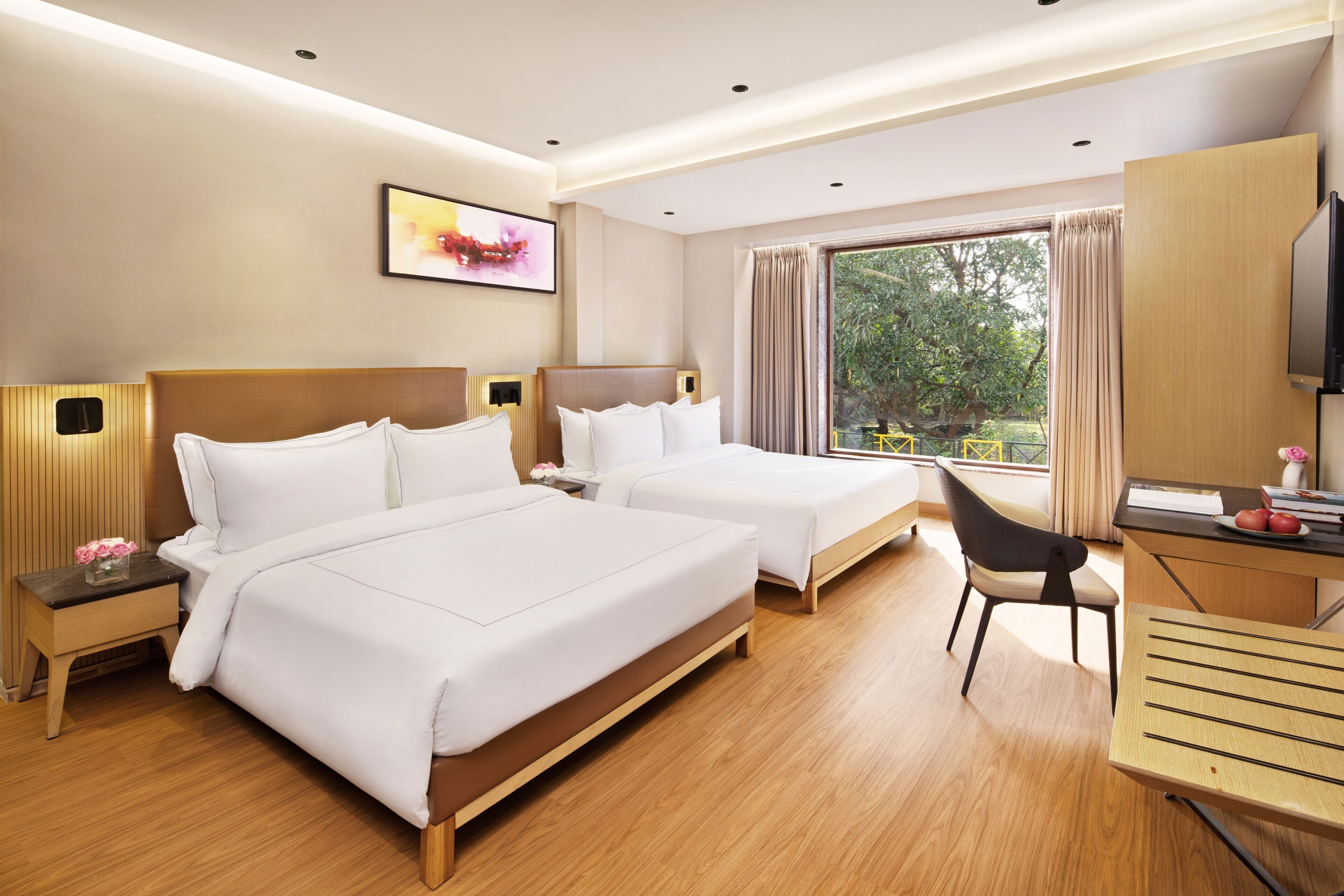 Super Deluxe Garden View | Hypo-allergenic bedding, in-room safe, desk, laptop workspace