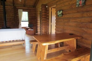 Dining - Triple Tui - Log cabin, self contained, river side (Murchison)