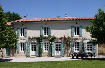 Spacious farmhouse with private large heated enclosed pool and extensive grounds