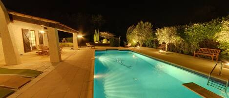 Outdoor pool, a heated pool
