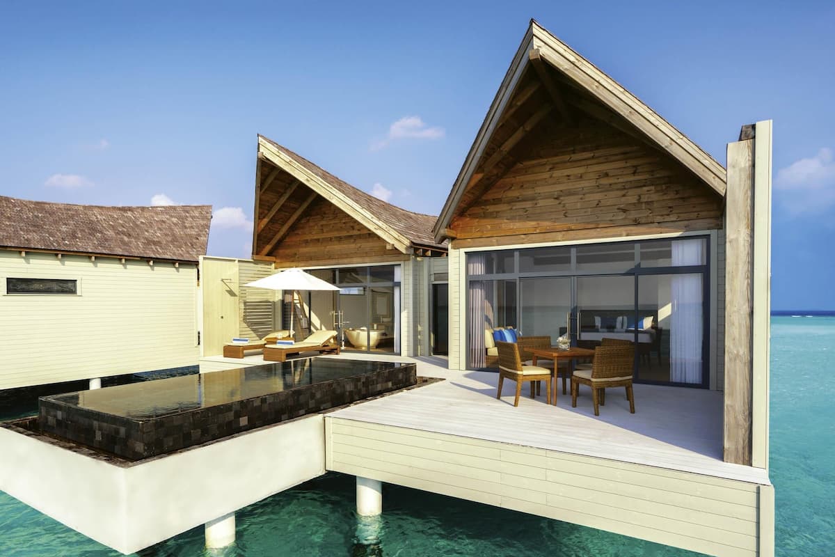 Overwater Pool Villa Sunrise | Memory foam beds, minibar, in-room safe, individually decorated