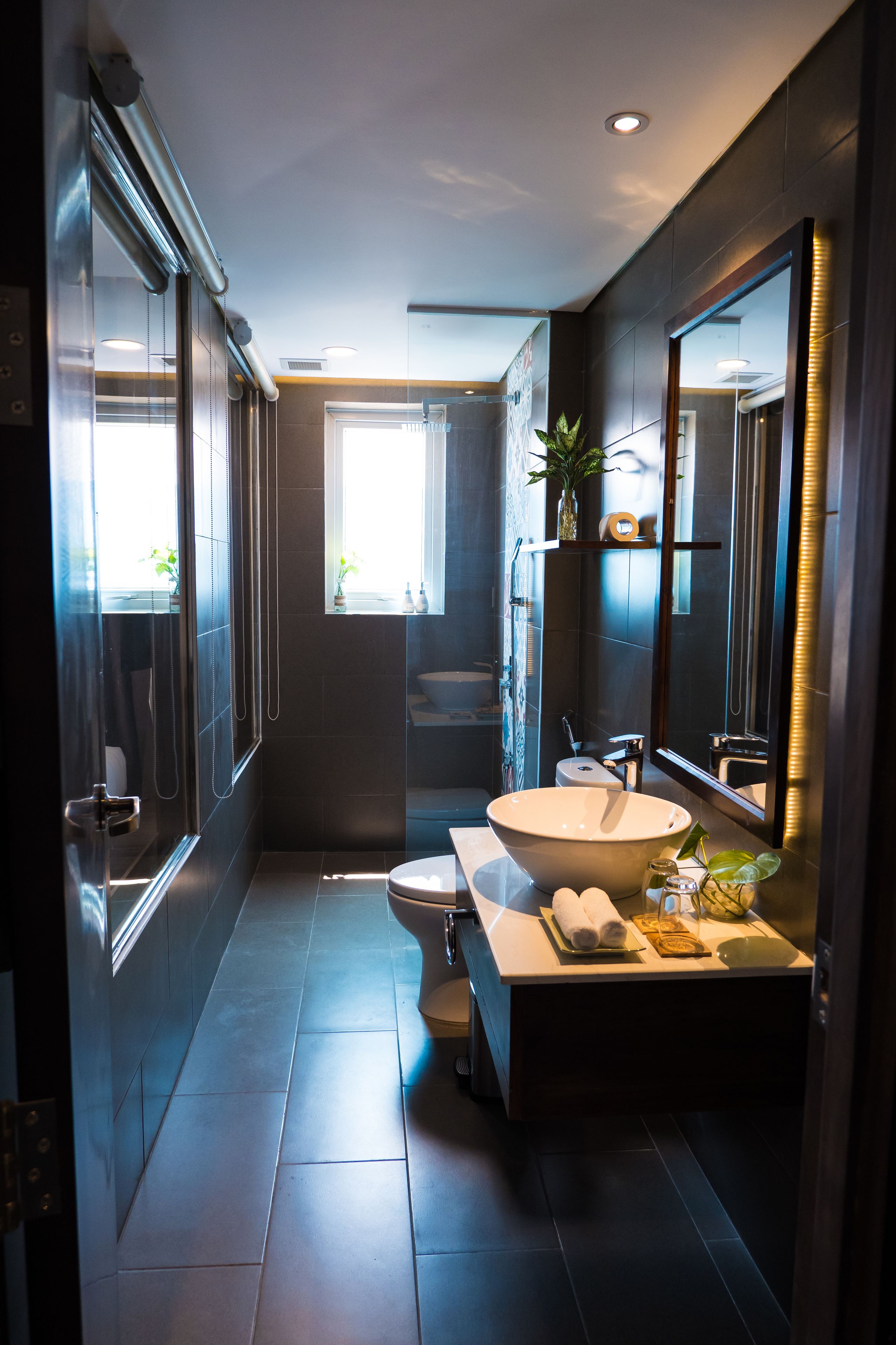 double studio | bathroom | free toiletries, hair dryer, bathrobes, slippers