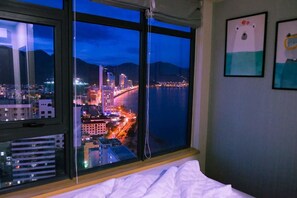 Room, 2 Bedrooms, City View | Desk, blackout drapes, soundproofing, iron/ironing board