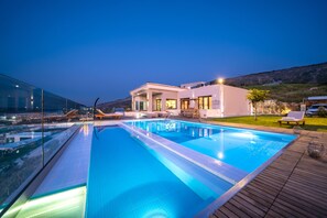 Deluxe Villa, 4 Bedrooms, Private Pool, Sea View | Terrace/patio - Villa Kedria with a panoramic ocean view (Chania)