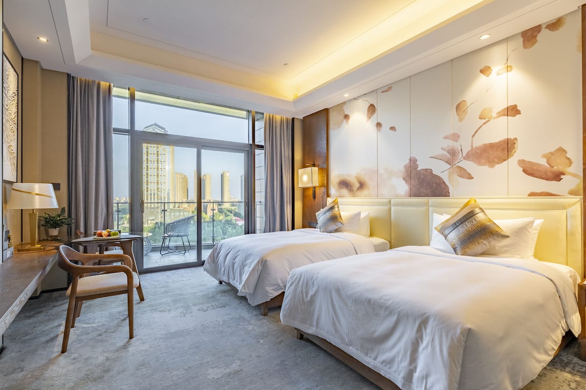 Superior Twin Room, City View | Minibar, in-room safe, desk, blackout curtains