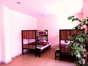 Desk, blackout curtains, soundproofing, iron/ironing board