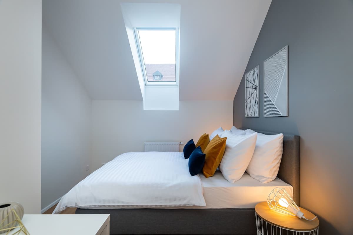 Appartamento Luxury, 1 camera da letto | Biancheria in cotone egiziano, biancheria da letto di alta qualità