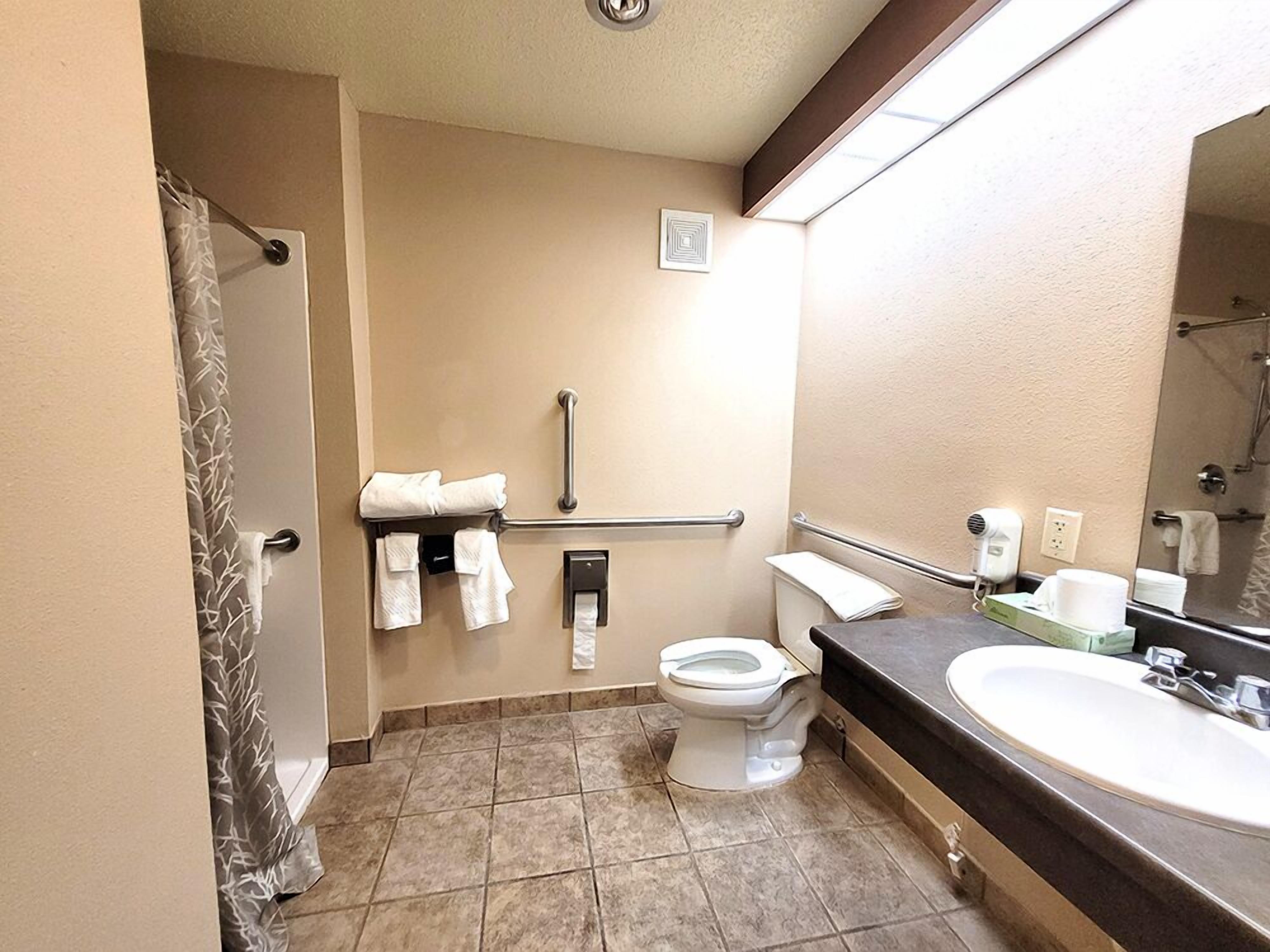 Free toiletries, hair dryer, towels
