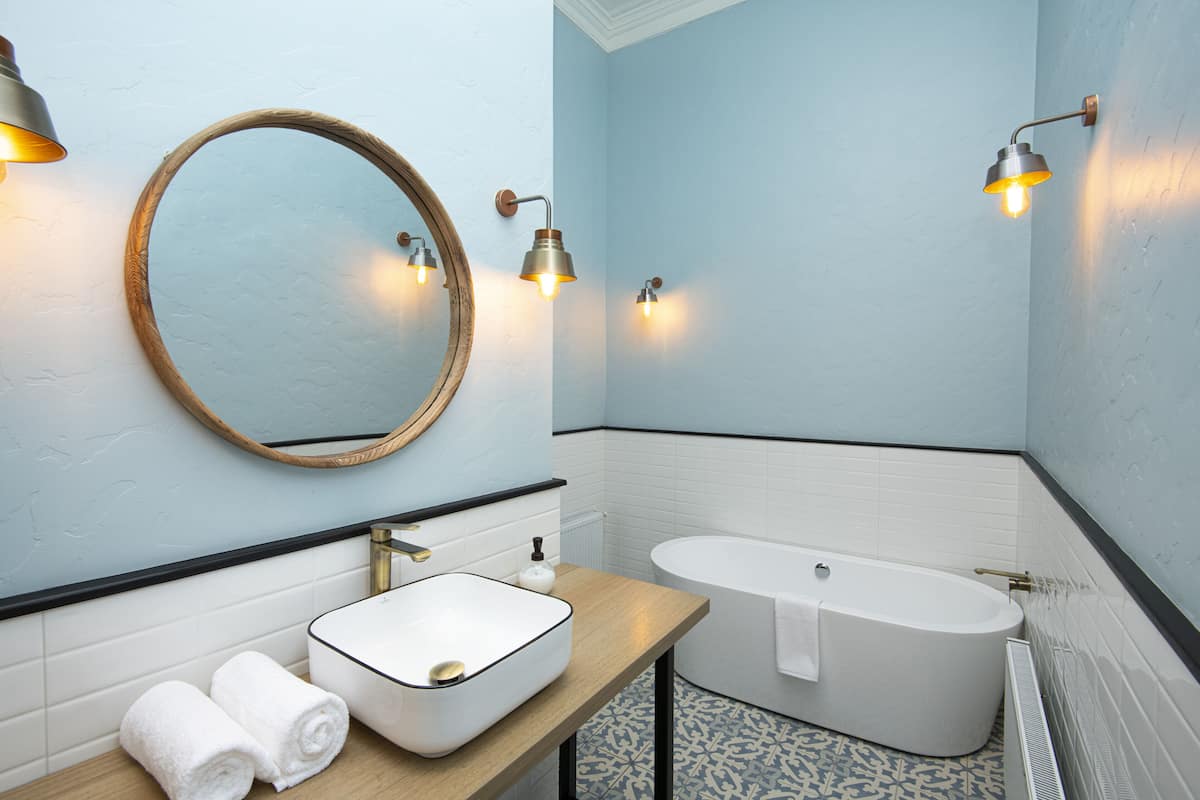 free toiletries, hair dryer, towels, soap