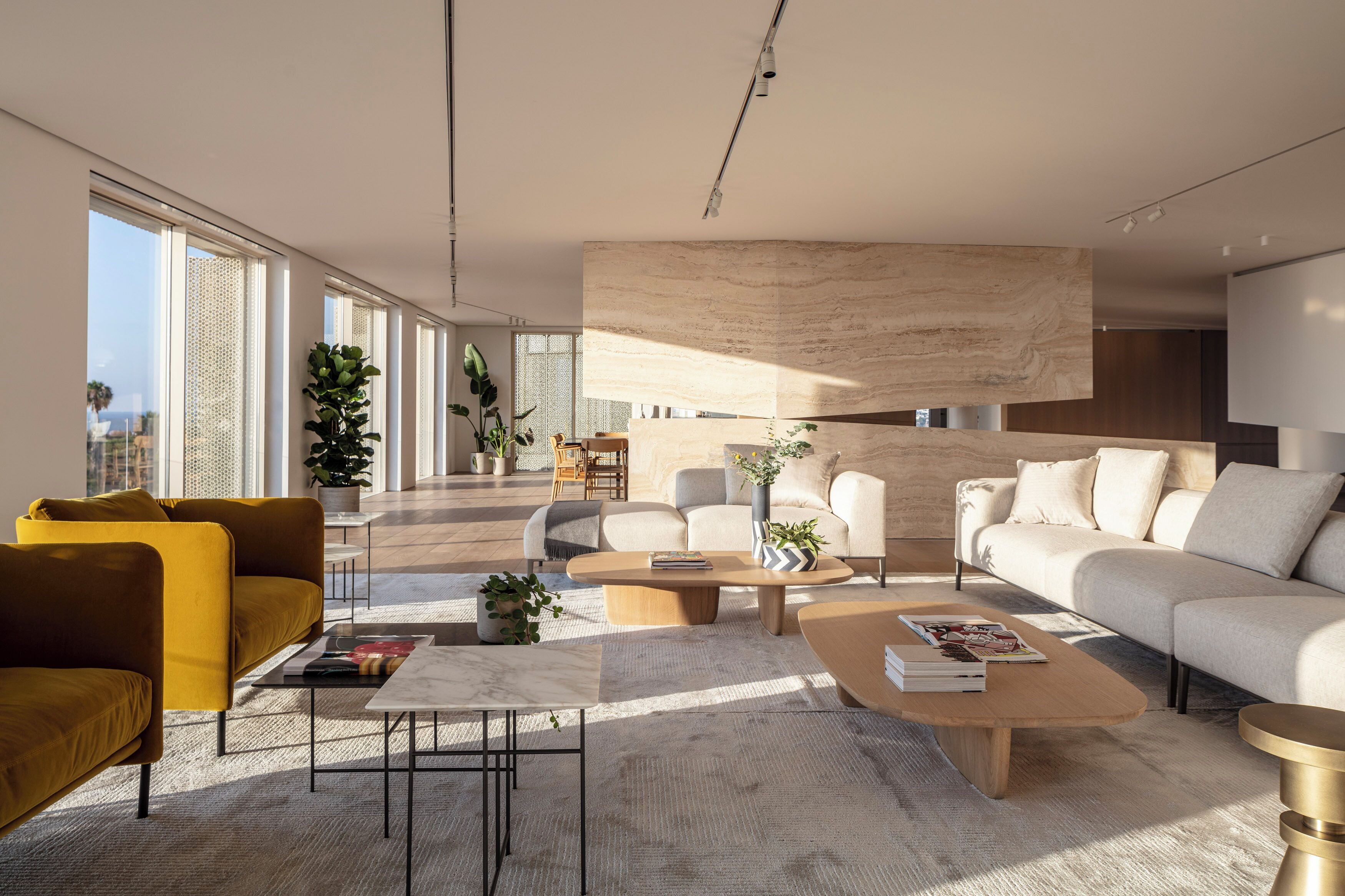 jaffa penthouse | living area | 40-inch lcd tv with cable channels, tv, fireplace