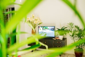 Lägenhet - 2 sovrum | Vardagsrum | 45-tums smart-tv med digitalkanaler, tv och Netflix