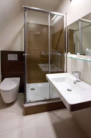 Regadera, amenidades de baño gratuitas, secadora de cabello, toallas 