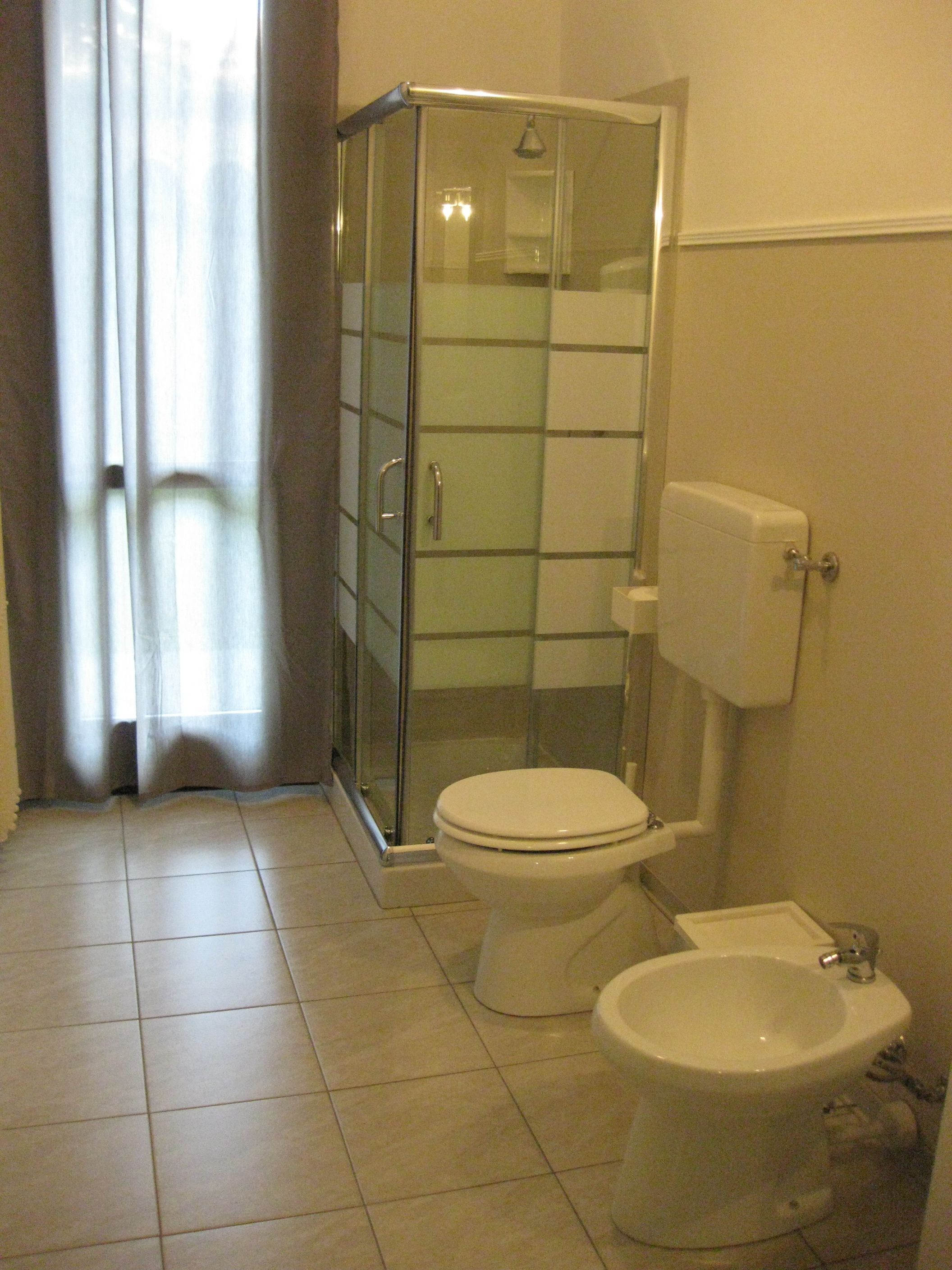 Shower, free toiletries, hair dryer, bidet