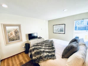 1 bedroom, memory foam beds, iron/ironing board, free WiFi