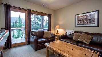 Smart TV, fireplace, DVD player