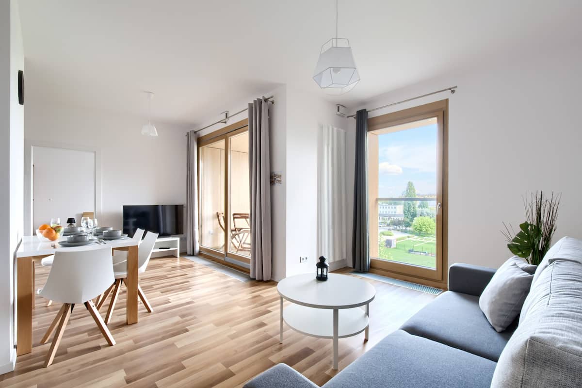 Appartement Affaires, 1 grand lit et 1 canapé-lit | Aire de séjour | Téléviseur à écran plat