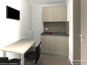 Full-size fridge, microwave, stovetop, cookware/dishes/utensils - Apartment Hotel 37 (Altdorf)