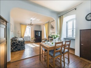 Business Apartment | Living area | TV - P&O Apartments Miodowa 3 (Warsaw)