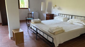 Habitación clásica doble (in Villa) | Tabla de planchar con plancha y ropa de cama