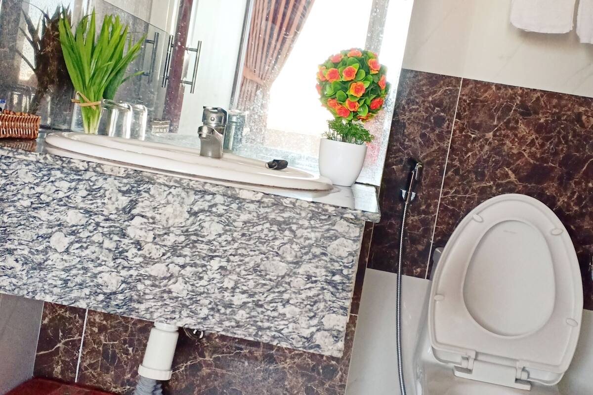 Shower, free toiletries, hair dryer (on request), slippers