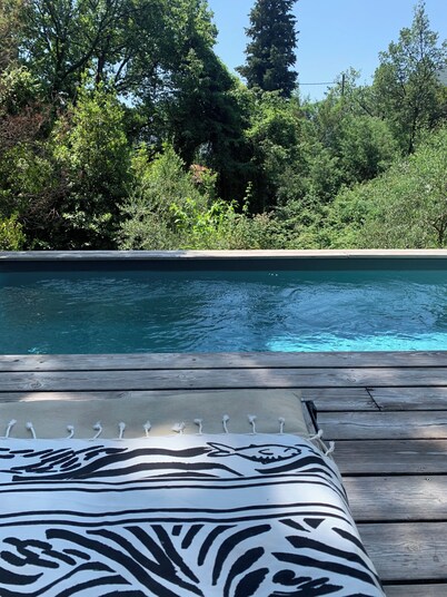 Small farmhouse in olive grove with swimming pool