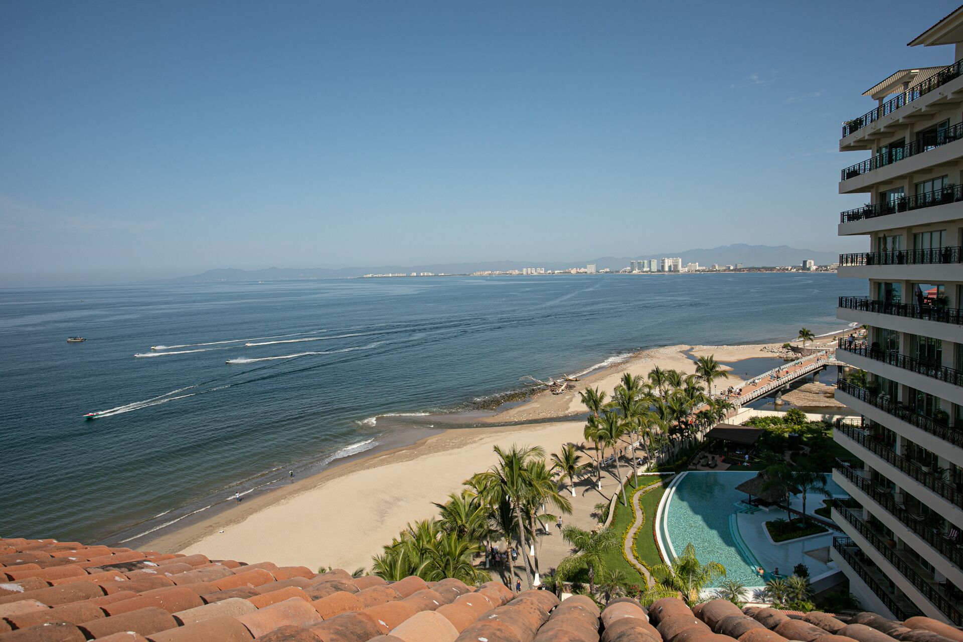 On the beach, sun loungers, beach towels