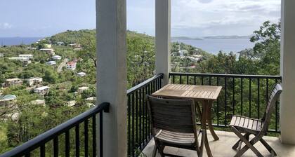 Bright Ocean View Studio - AC, Wi-Fi, generator 1 mile to Cruz Bay