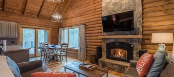 Luxury Log Cabin with Mountain View | Hot Tub | 3 BR 2 BA | Sauna | Steam Shower