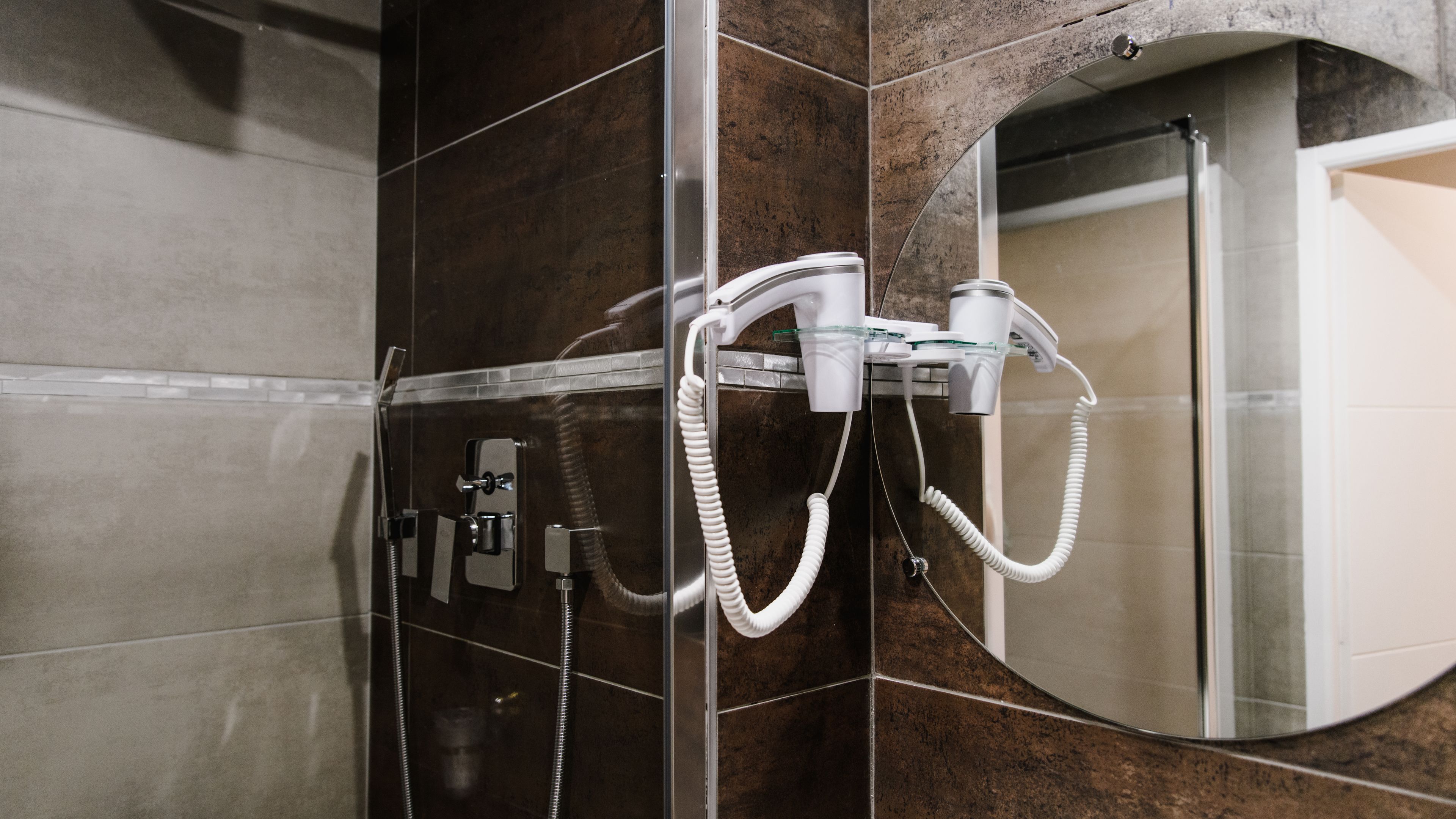 free toiletries, hair dryer, towels, soap