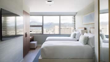 Penthouse, 3 Schlafzimmer, Meerblick | 1 Schlafzimmer, Bettwäsche aus ägyptischer Baumwolle