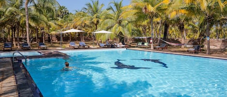 Outdoor pool, open 8 AM to 7 PM, free cabanas, pool umbrellas