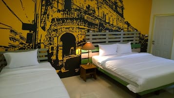 Blackout curtains, free WiFi, bed sheets