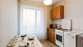 Apartment, 1 Schlafzimmer | Eigene Küche | Kühlschrank, Mikrowelle, Herdplatte, Wasserkocher