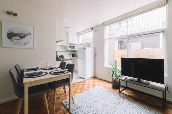 Apartment, 1 Bedroom | Living area | TV