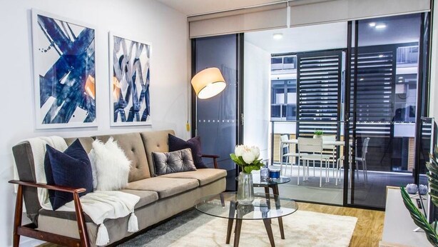 Apartment, 1 Bedroom | Living room - Vibrant City Pad (Newstead)
