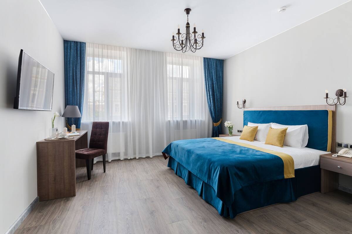 스탠다드 더블룸 또는 트윈룸 | 1 개의 침실, 저자극성 침구, 책상, 노트북 작업 공간