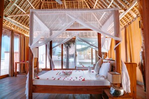 Individually furnished, desk, laptop workspace, bed sheets - TIKI Beach Club and Resort  (Bwejuu)