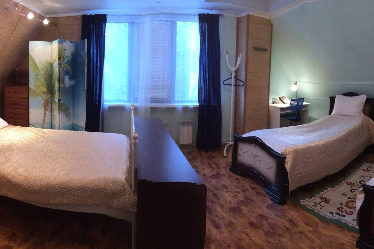 Blackout curtains, iron/ironing board, rollaway beds, free WiFi