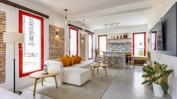 Familieværelse | Opholdsområde | 55-tommers fladskærms-tv med satellitkanaler