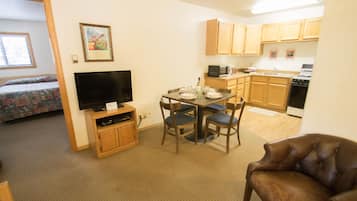Standard Apartment, 1 Bedroom, Mountain View | Living area | Flat-screen TV, DVD player